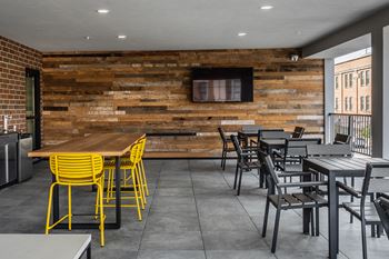 Private sky lounge complete with outdoor tvs and kitchen area